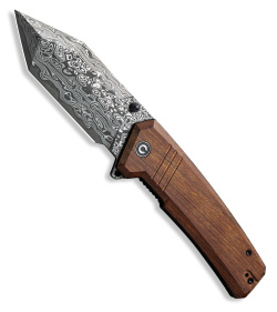 CIVIVI Bhaltair Tanto Liner Lock Knife Guibourtia Wood (4" Damascus) C23024-DS1