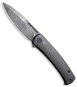 CIVIVI Caetus Liner Lock Knife Black Carbon Fiber (3.48" Damascus) - C21025C-DS1