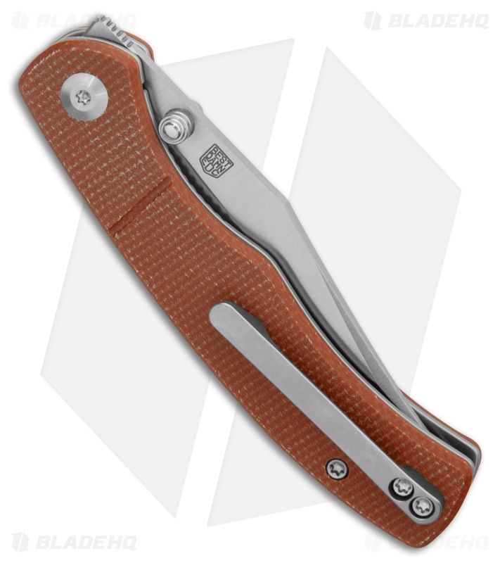 CIVIVI Clingman Liner Lock Knife Brown Canvas Micarta (3" Satin Nitro-V)