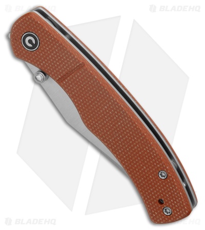 CIVIVI Clingman Liner Lock Knife Brown Canvas Micarta (3" Satin Nitro-V)