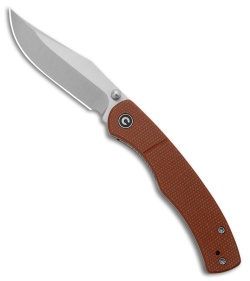 CIVIVI Clingman Liner Lock Knife Brown Canvas Micarta (3&quot; Satin Nitro-V) | 224136