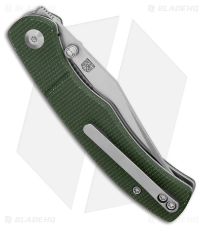 CIVIVI Clingman Liner Lock Knife Green Canvas Micarta (3" Satin Nitro-V)