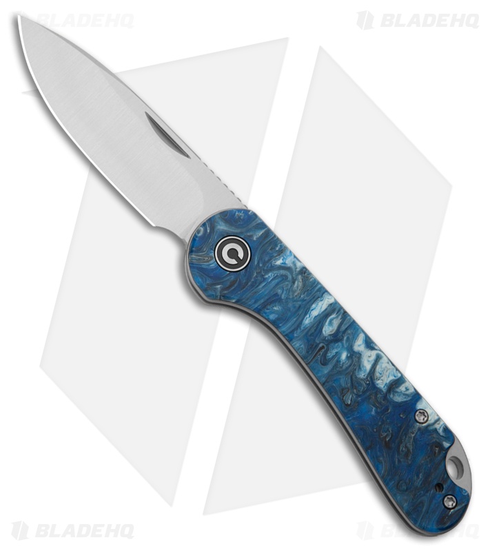 CIVIVI Elementum Slip Joint Knife Blue Ocean Resin (3" Satin 14C28N)