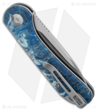 CIVIVI Elementum Slip Joint Knife Blue Ocean Resin (3" Satin 14C28N)