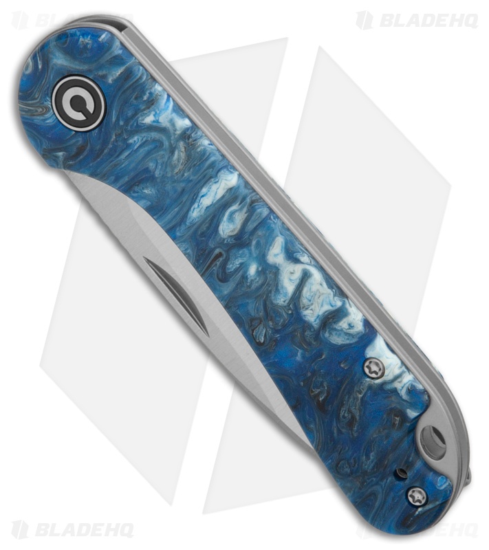 CIVIVI Elementum Slip Joint Knife Blue Ocean Resin (3" Satin 14C28N)