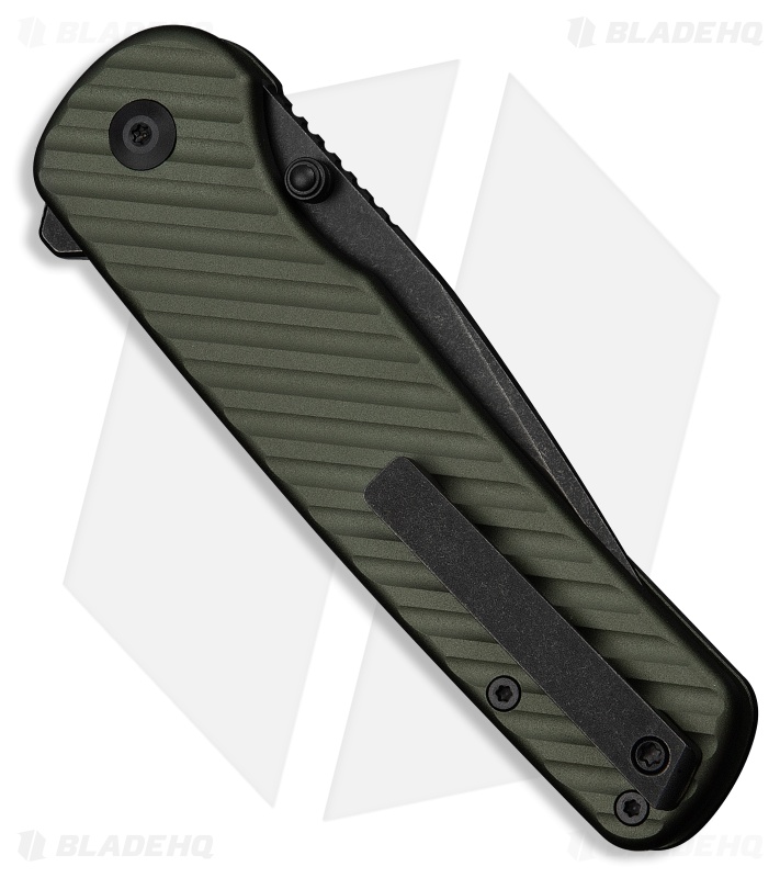 CIVIVI Iron Tide Button Lock Knife Forest Green Aluminum (3.2" Black SW)
