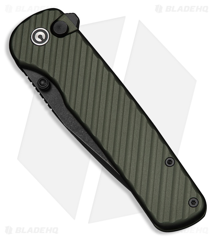 CIVIVI Iron Tide Button Lock Knife Forest Green Aluminum (3.2" Black SW)