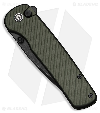 CIVIVI Iron Tide Button Lock Knife Forest Green Aluminum (3.2" Black SW)
