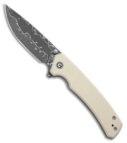 CIVIVI Merit Liner Lock Knife Ivory G-10 (3.3" Damascus)