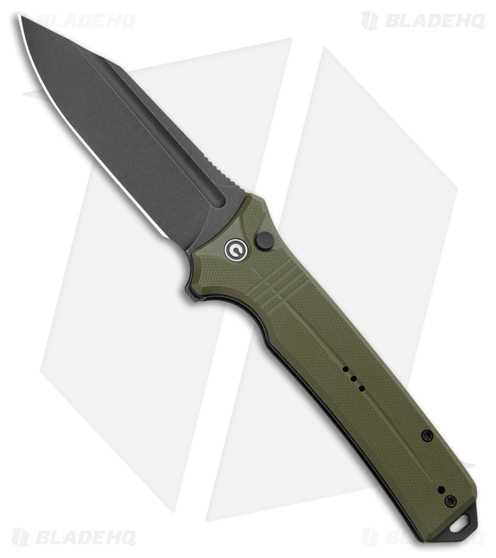 CIVIVI Neurohaptic Button Lock Knife OD Green G-10 (3.7" Black SW)