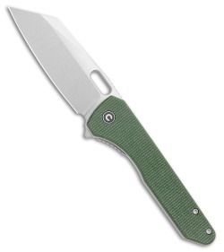 CIVIVI Nugz Liner Lock Knife Green Canvas Micarta (3.2" Satin 14C28N)