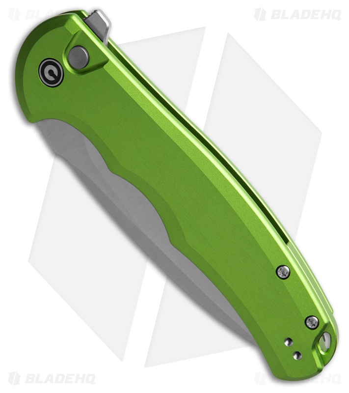 CIVIVI Praxis Flipper Button Lock Knife Green Aluminum (3.7" Satin) C18026E-3