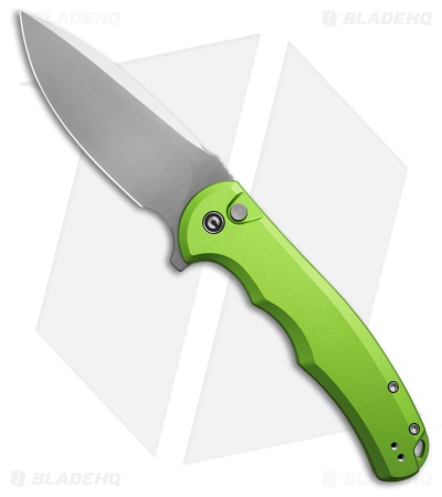 CIVIVI Praxis Flipper Button Lock Knife Green Aluminum (3.7" Satin) C18026E-3