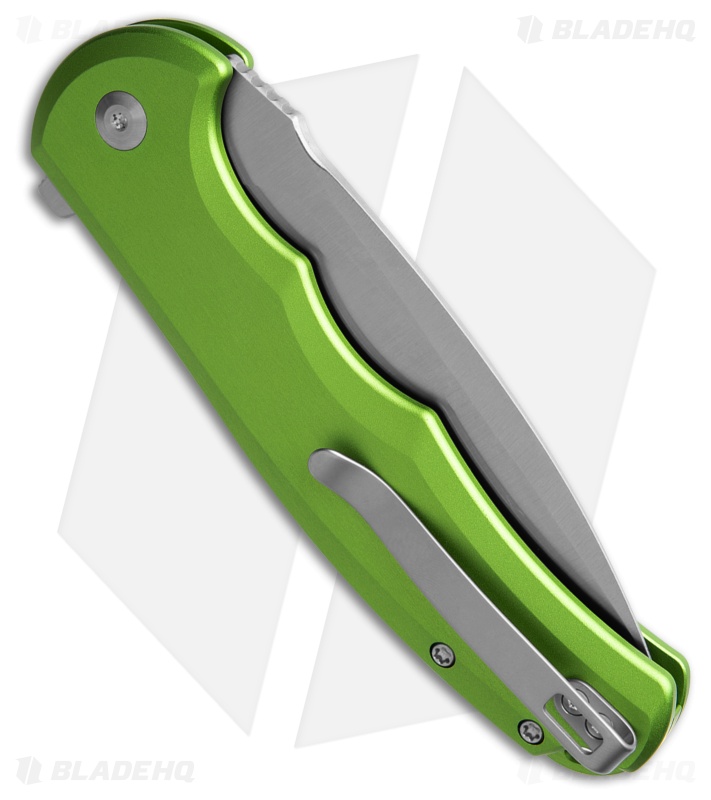 CIVIVI Praxis Flipper Button Lock Knife Green Aluminum (3.7" Satin) C18026E-3