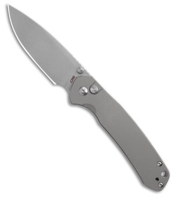 CJRB Pyrite Button Lock Knife Titanium (3.1" Stonewash)