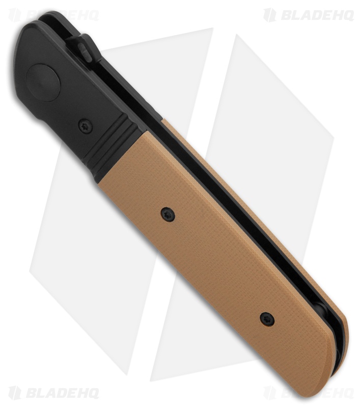 CRKT Bamboozled Assisted Tan G-10/Steel Drop Point Black D2