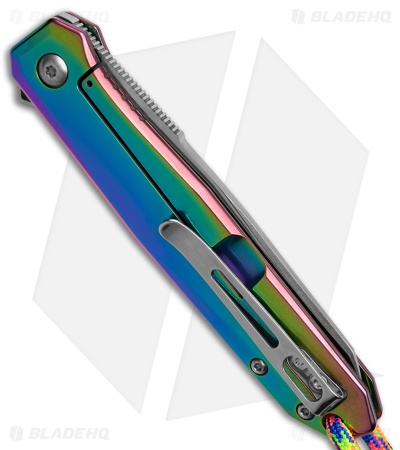 CRKT Ken Onion Facet Frame Lock Knife Iridescent TiN SS (3.4" Satin 12C27)