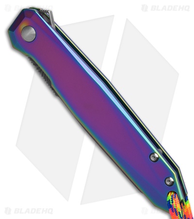 CRKT Ken Onion Facet Frame Lock Knife Iridescent TiN Titanium (3.4" Damascus)