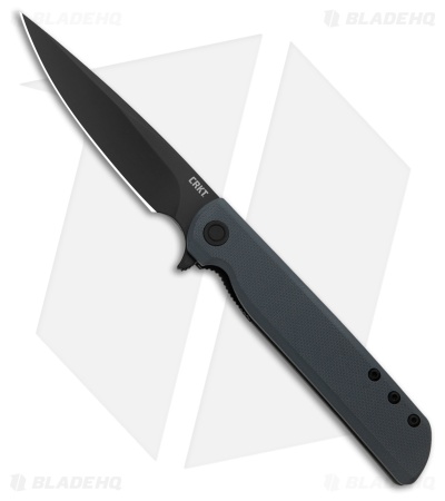 CRKT LCK + Liner Lock Knife Gray G-10 (3.4" Black Oxide 14C28N) 3801KN