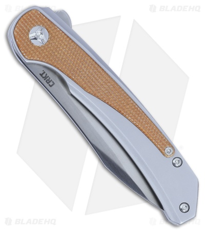 CRKT Padawan Frame Lock Knife Stainless Steel w/ Orange Micarta (3.01" Satin)