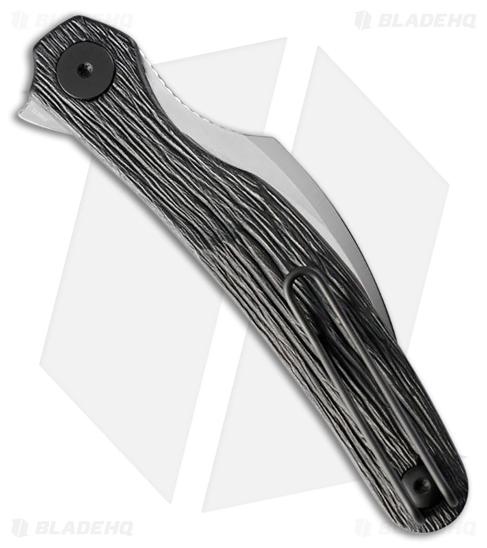 Cavol Mantis Linerlock Knife Black Grooved Titanium (2.5" Satin)