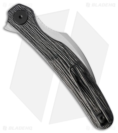 Cavol Mantis Linerlock Knife Black Grooved Titanium (2.5" Satin)
