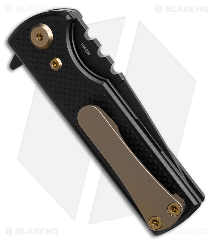Chaves Blue Label T.A.K. Tanto Knife Knurled Al/Bronze Ti (2.75" Black)