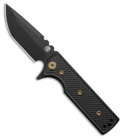 Chaves Blue Label T.A.K. Tanto Knife Knurled Al/Bronze Ti (2.75" Black)
