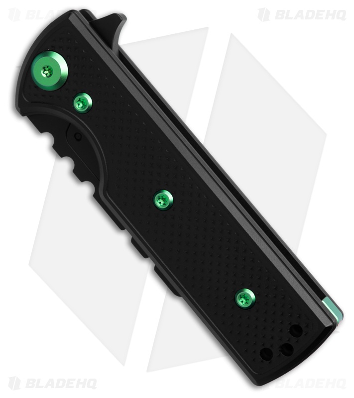 Chaves CHUB Flipper Blue Label Knife Black Knurled Al/Green Ti (1" BLK Utility)
