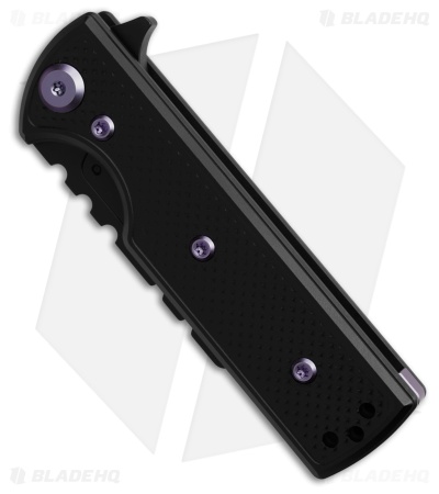 Chaves CHUB Flipper Blue Label Knife Black Knurled Al/Purple (1" Black Utility)