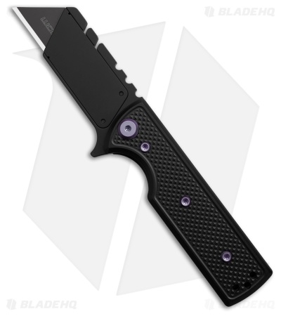 Chaves CHUB Flipper Blue Label Knife Black Knurled Al/Purple (1" Black Utility)