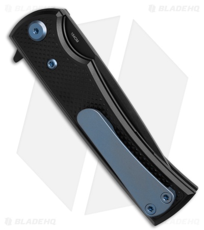 Chaves Knives Blue Label Liberation Street Tanto Knife BLK Al/Blue Ti (3.1" BLK)