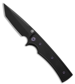 Chaves Knives Blue Label Liberation Street Tanto Knife BLK Al/PRP Ti (3.1" BLK)