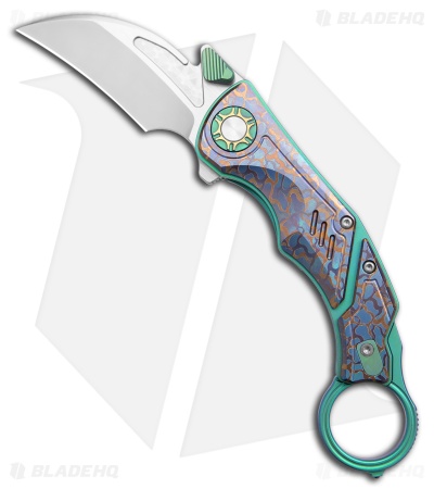 Critical Strike Predator Liner Lock Karambit Knife Camo/Green Ti (2.7" BB)