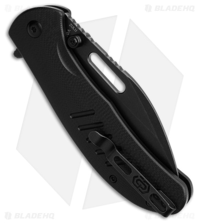 Critical Strike Zulu Button Liner Lock Knife Black G-10 (2.9" Black SW)