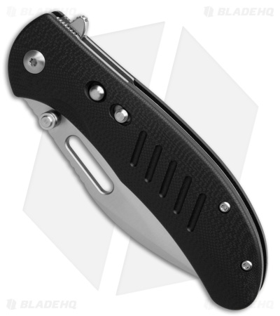 Critical Strike Zulu Button Liner Lock Knife Black G-10 (2.9" Satin)