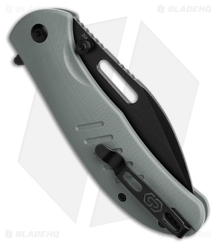 Critical Strike Zulu Button Liner Lock Knife Gray G-10 (2.9" Black SW)