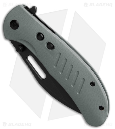 Critical Strike Zulu Button Liner Lock Knife Gray G-10 (2.9" Black SW)
