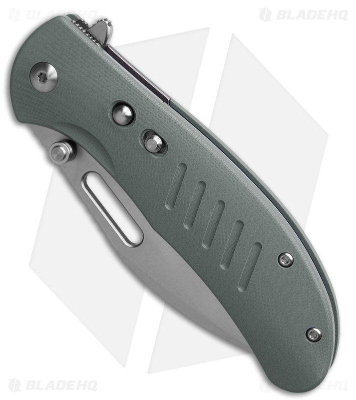 Critical Strike Zulu Button Liner Lock Knife Gray G-10 (2.9" Satin)