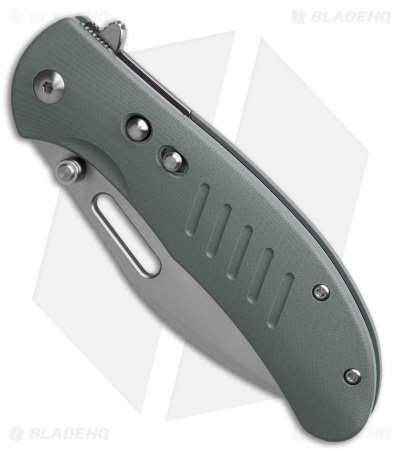 Critical Strike Zulu Button Liner Lock Knife Gray G-10 (2.9" Satin)