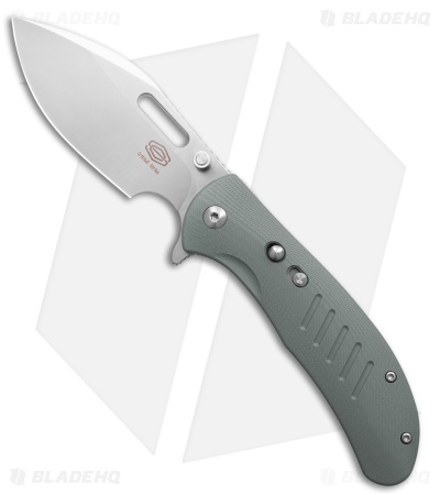 Critical Strike Zulu Button Liner Lock Knife Gray G-10 (2.9" Satin)