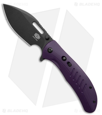 Critical Strike Zulu Button Liner Lock Knife Purple G-10 (2.9" Black SW)
