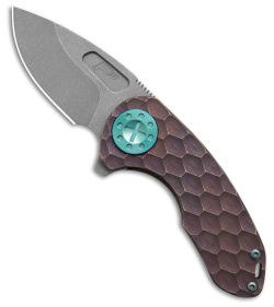 Curtiss Custom Knives F3 Compact Drop Point Knife Root Beer/Aqua Ti (2.5" BB)