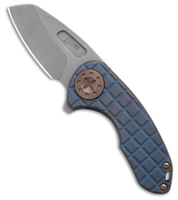 Curtiss Custom Knives F3 Compact Sheepsfoot Knife Blue Frag Ti (2.4" BB)