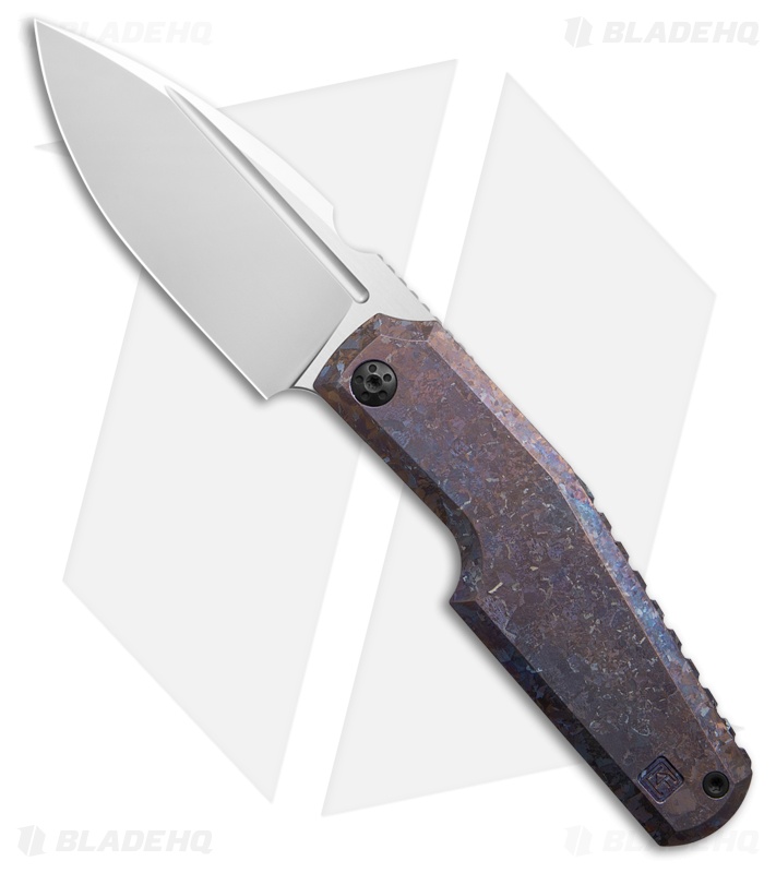 Custom Knife Factory Elementak Frame Lock Knife Crystal Purple Titanium(3.50" SW