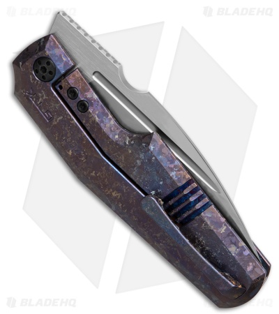 Custom Knife Factory Elementak Frame Lock Knife Crystal Purple Titanium(3.50" SW
