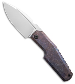Custom Knife Factory Elementak Frame Lock Knife Crystal Purple Titanium(3.50" SW