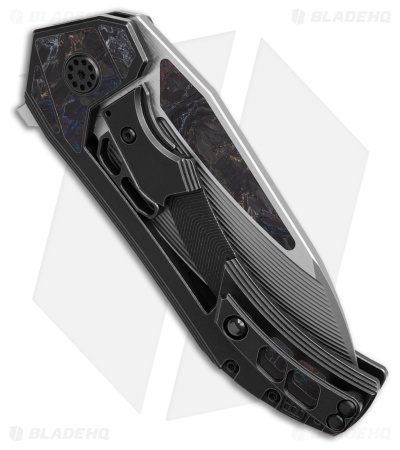 Custom Knife Factory Gozer Ti Frame Lock w/ CF Inlays  (3.50" Satin)