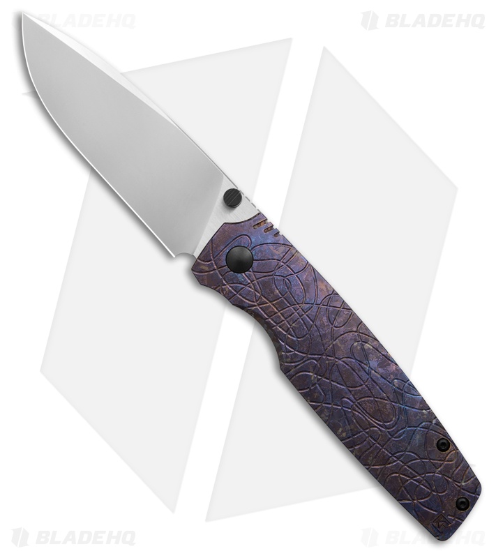 Custom Knife Factory LEX Frame Lock Purple Titanium (3.50" Bead Blasted)