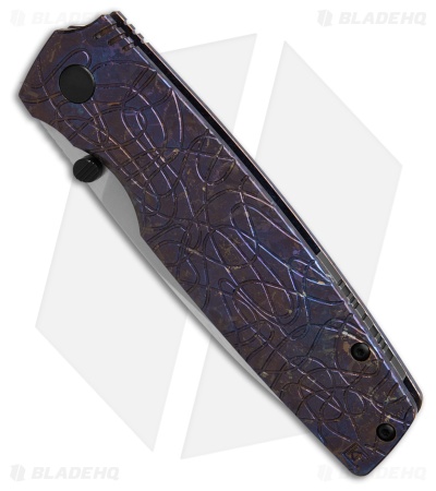 Custom Knife Factory LEX Frame Lock Purple Titanium (3.50" Bead Blasted)